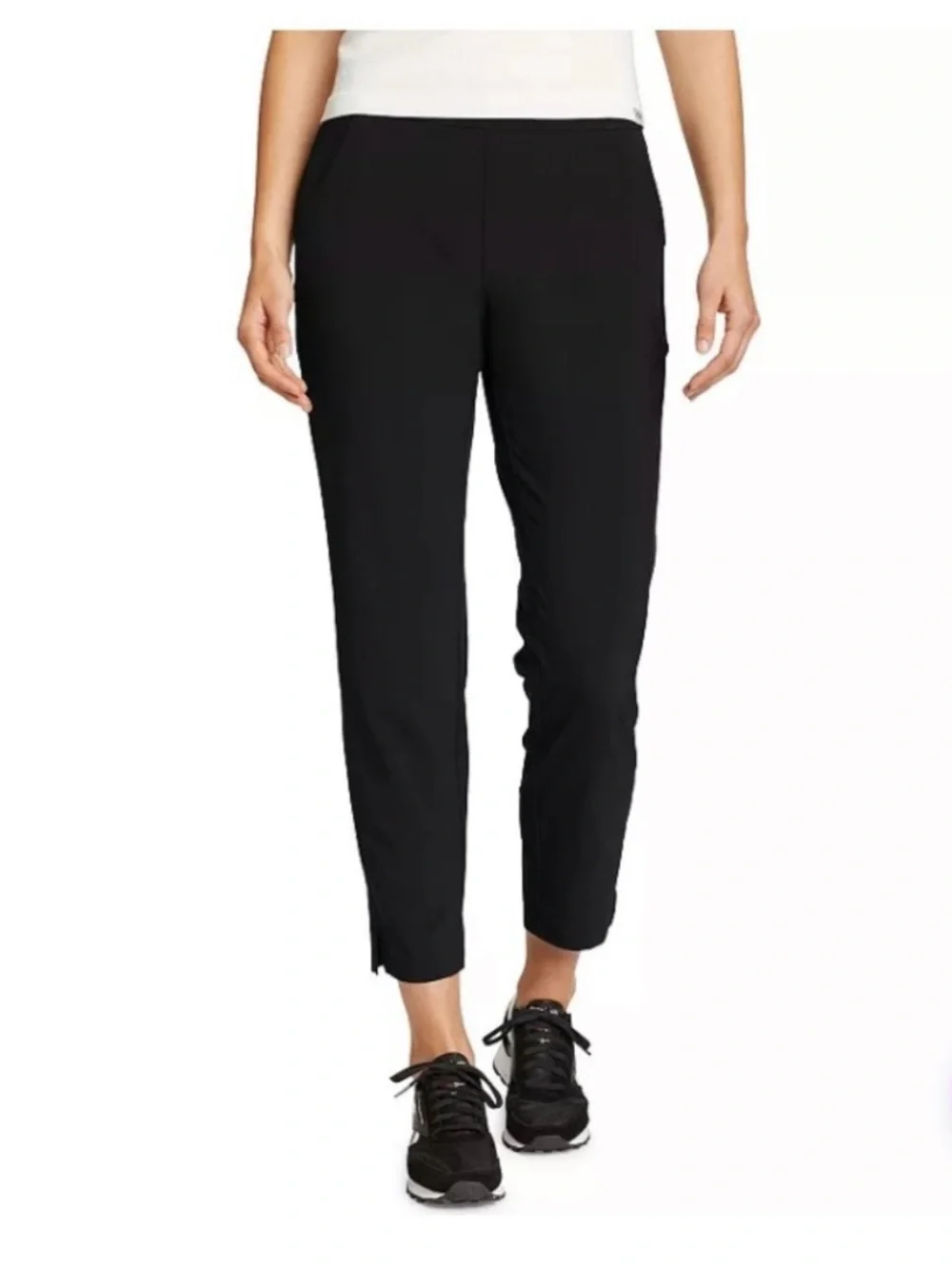 Eddie Bauer Women's Departure Ankle Pants Medium Black Pull-On Stretch Hiking - Picture 1 of 16